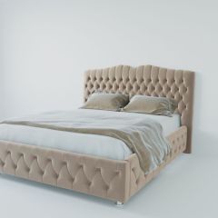 Кровать Нягань с ПМ 1400 (велюр светло-серый) в Покачах - pokachi.mebel24.online | фото