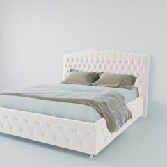 Кровать Нягань с ПМ 1800 (экокожа белая) в Покачах - pokachi.mebel24.online | фото 2
