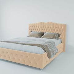 Кровать Нягань с ПМ 800 (экокожа бежевая) в Покачах - pokachi.mebel24.online | фото 2