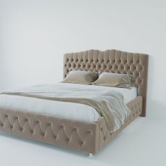 Кровать Нягань с ПМ 800 (велюр серый) в Покачах - pokachi.mebel24.online | фото 2