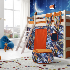Кровать полувысокая с наклонной лестницей Соня (Вариант 6) в Покачах - pokachi.mebel24.online | фото