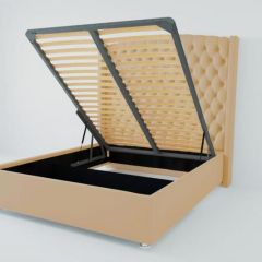 Кровать Берлин ЛЮКС с ПМ 900 (экокожа бежевая) в Покачах - pokachi.mebel24.online | фото
