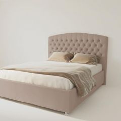 Кровать Берлин без основания 1600 (велюр серый) в Покачах - pokachi.mebel24.online | фото