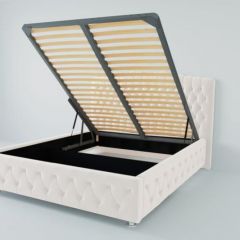 Кровать Нягань с ПМ 2000 (экокожа белая) в Покачах - pokachi.mebel24.online | фото