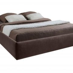 Кровать Подиум с ПМ 1400 (экокожа коричневая) в Покачах - pokachi.mebel24.online | фото