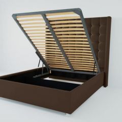 Кровать Венеция ЛЮКС с ПМ 800 (экокожа коричневая) в Покачах - pokachi.mebel24.online | фото 2