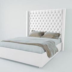 Кровать Версаль ЛЮКС без основания 2000 (экокожа белая) в Покачах - pokachi.mebel24.online | фото