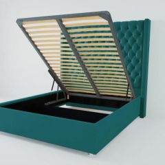 Кровать Версаль ЛЮКС с ПМ 1600 (велюр бирюзовая) в Покачах - pokachi.mebel24.online | фото 2