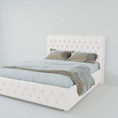 Кровать Версаль 1600 без основания (экокожа белый) в Покачах - pokachi.mebel24.online | фото
