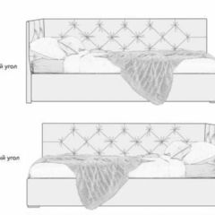 Кровать угловая Лэсли интерьерная +основание (120х200) в Покачах - pokachi.mebel24.online | фото 2