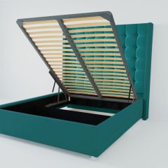 Кровать Венеция ЛЮКС с ПМ 1200 (велюр бирюзовый) в Покачах - pokachi.mebel24.online | фото