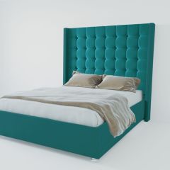 Кровать Венеция ЛЮКС с ПМ 1200 (велюр бирюзовый) в Покачах - pokachi.mebel24.online | фото 2