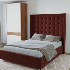 Кровать Венеция ЛЮКС с ПМ 1200 (велюр бордо) в Покачах - pokachi.mebel24.online | фото 2