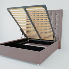 Кровать Венеция ЛЮКС с ПМ 1200 (велюр темно-серый) в Покачах - pokachi.mebel24.online | фото