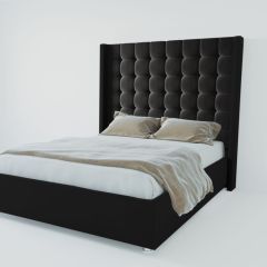 Кровать Венеция ЛЮКС с ПМ 800 (экокожа кольт ч) в Покачах - pokachi.mebel24.online | фото 2