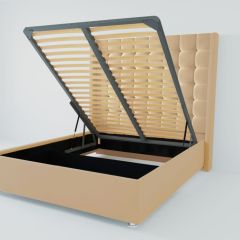 Кровать Венеция ЛЮКС с ПМ 900 (экокожа бежевая) в Покачах - pokachi.mebel24.online | фото