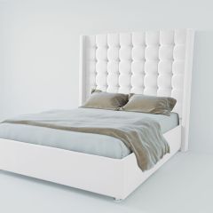 Кровать Венеция ЛЮКС с ПМ 900 (экокожа белая) в Покачах - pokachi.mebel24.online | фото 2
