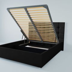 Кровать Венеция с ПМ 1200 (экокожа кольт ч) в Покачах - pokachi.mebel24.online | фото
