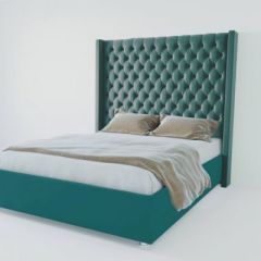 Кровать Версаль ЛЮКС с ПМ 1200 (велюр бирюзовый) в Покачах - pokachi.mebel24.online | фото