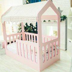 Кровать-домик без ящика 800*1600 (Розовый) в Покачах - pokachi.mebel24.online | фото 1