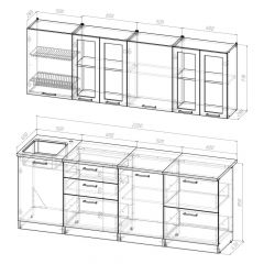 Кухонный гарнитур Лоретта компакт 2200 мм в Покачах - pokachi.mebel24.online | фото 2