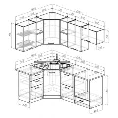 Кухонный гарнитур Надежда оптима 4 1400х2000 мм в Покачах - pokachi.mebel24.online | фото 2