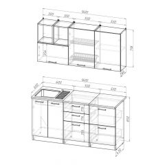 Кухонный гарнитур Надежда стандарт 4 1600 мм в Покачах - pokachi.mebel24.online | фото 2