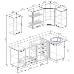 Кухонный гарнитур угловой Бланка 2200х1000 (Стол. 26мм) в Покачах - pokachi.mebel24.online | фото 3