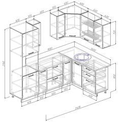 Кухонный гарнитур угловой Бланка 2400х1600 (Стол. 26мм) в Покачах - pokachi.mebel24.online | фото 3