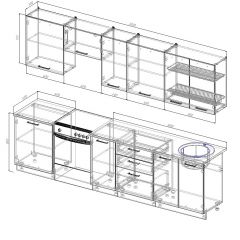 Кухонный гарнитур Вегас 3000 (Стол. 26мм) в Покачах - pokachi.mebel24.online | фото 2