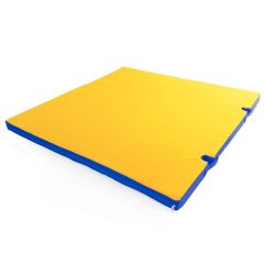 Мат гимнастический 1х1х0,05м с вырезом под стойки цв. синий-желтый в Покачах - pokachi.mebel24.online | фото 1