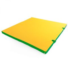 Мат гимнастический 1х1х0,05м с вырезом под стойки цв. зеленый-желтый в Покачах - pokachi.mebel24.online | фото