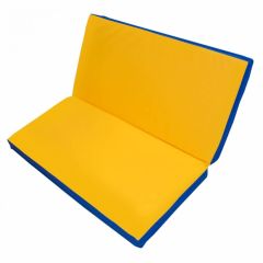 Мат гимнастический 1х1х0,1м складной цв. синий-желтый в Покачах - pokachi.mebel24.online | фото