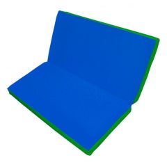 Мат гимнастический 1х1х0,1м складной цв. зеленый-синий в Покачах - pokachi.mebel24.online | фото 1