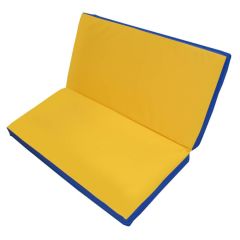 Мат гимнастический 1х1х0,05м складной цв. синий-желтый в Покачах - pokachi.mebel24.online | фото