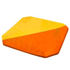 Мат гимнастический 1,3x1,3x0,05м складной скошенные углы цв.оранжевый-желтый в Покачах - pokachi.mebel24.online | фото