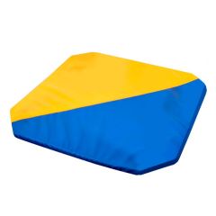 Мат гимнастический 1,3x1,3x0,05м складной скошенные углы цв.синий-желтый в Покачах - pokachi.mebel24.online | фото