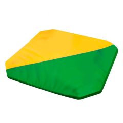 Мат гимнастический 1,3x1,3x0,05м складной скошенные углы цв.зеленый-желтый в Покачах - pokachi.mebel24.online | фото 1