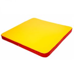Мат гимнастический 1,36х1,36х0,08м складной закругленные углы цв. красный-желтый (для ДСК Игрунок) в Покачах - pokachi.mebel24.online | фото