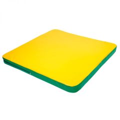 Мат гимнастический 1,36х1,36х0,08м складной закругленные углы цв. зеленый-желтый (для ДСК Игрунок) в Покачах - pokachi.mebel24.online | фото