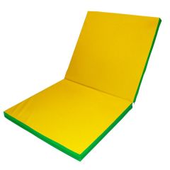Мат гимнастический 2х1х0,08м складной цв. зеленый-желтый в Покачах - pokachi.mebel24.online | фото