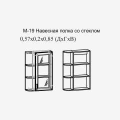 Париж №19 Навесная полка с зеркалом (ясень шимо свет/серый софт премиум) в Покачах - pokachi.mebel24.online | фото 2