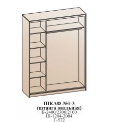 Шкаф №1 1.2-2 Оптима 2400х1204х572 (фасад 2 ЛДСП) в Покачах - pokachi.mebel24.online | фото 6