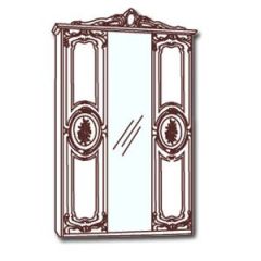 Шкаф 3-х дверный с зеркалами (01.143) Роза (могано) в Покачах - pokachi.mebel24.online | фото
