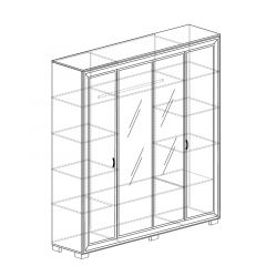 Шкаф 4-дверный со стеклом №367 Афины в Покачах - pokachi.mebel24.online | фото 2
