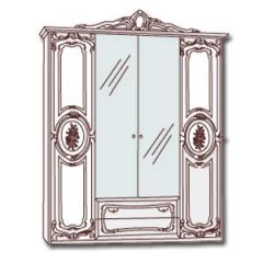 Шкаф 4-х дверный с зеркалами (01.144) Роза (могано) в Покачах - pokachi.mebel24.online | фото 3