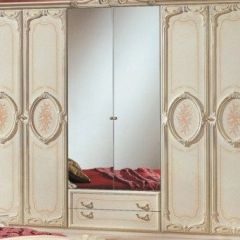 Шкаф 6-и дверный с зеркалами (01.146) Роза (беж) в Покачах - pokachi.mebel24.online | фото 1