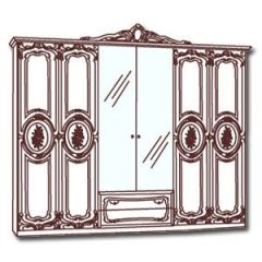 Шкаф 6-и дверный с зеркалами (01.146) Роза (могано) в Покачах - pokachi.mebel24.online | фото 4
