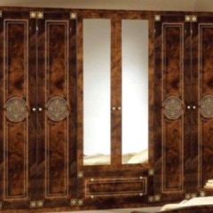Шкаф 6-и дверный с зеркалами (02.146) Рома (орех) в Покачах - pokachi.mebel24.online | фото 1