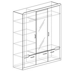 Шкаф для платья и белья 3-дверный № 310 Ронда в Покачах - pokachi.mebel24.online | фото 2